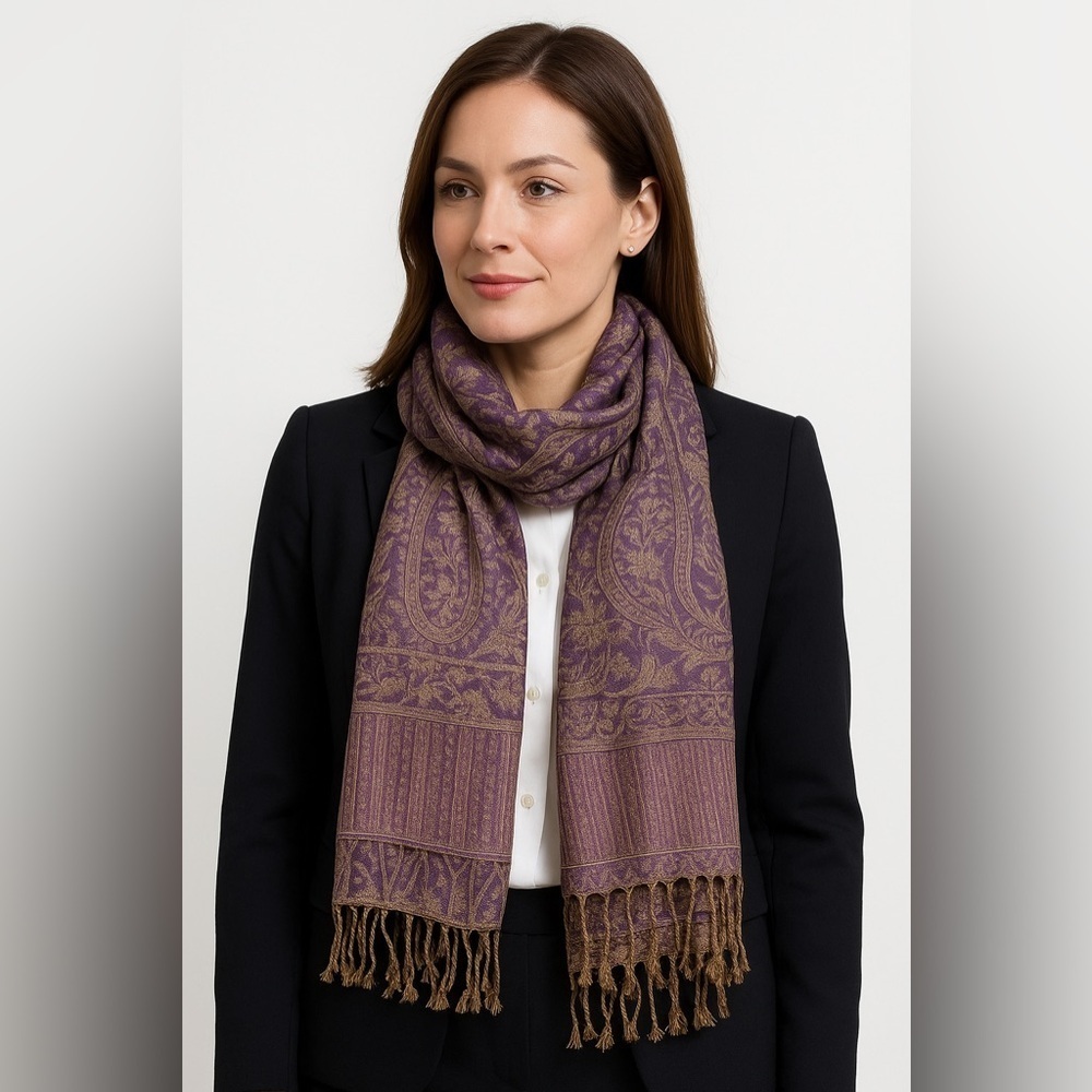 NWOT Pashmina Inspired Multi-Color Fringe Scarf